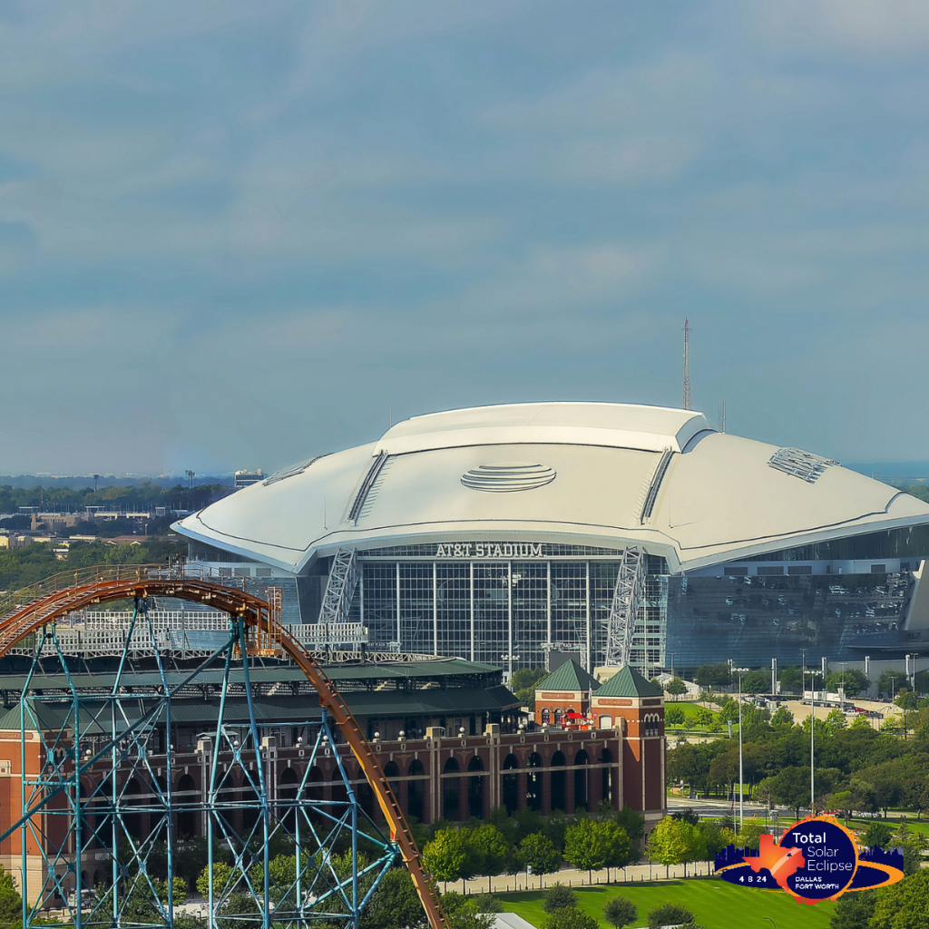 Arial view of Arlington, Texas AT&T Stadium