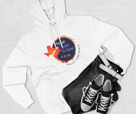 Total Eclipse DFW Sweatshirt with jeans and tennis shoes.