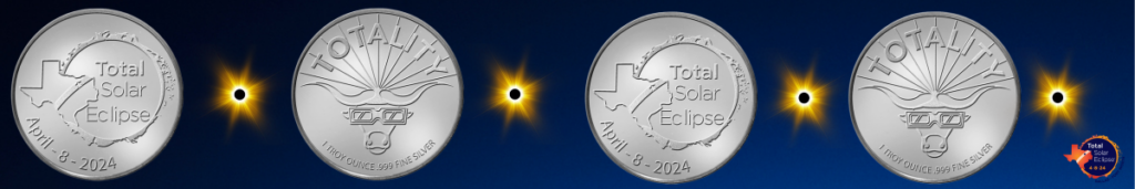 Texas Total Eclipse Silver Commemorative Coins