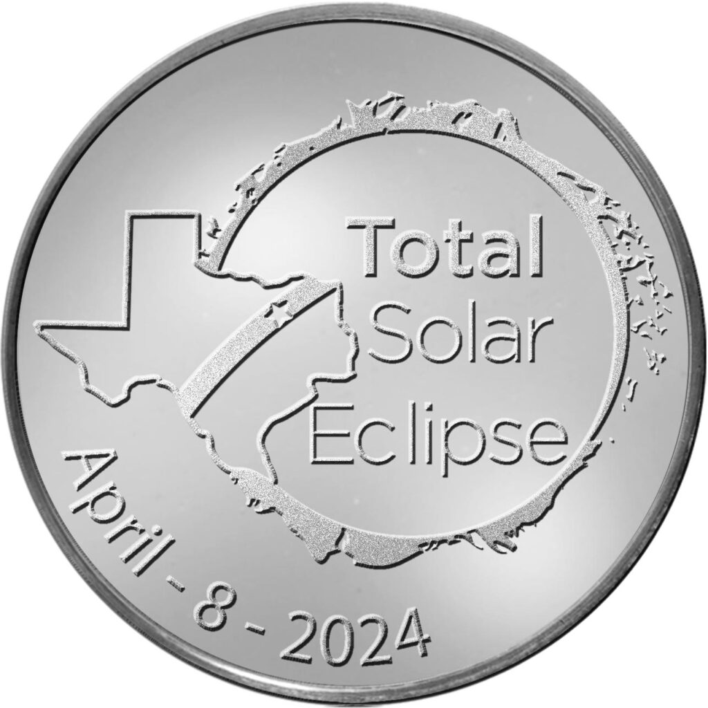 Texas Total Solar Eclipse Silver Coin
