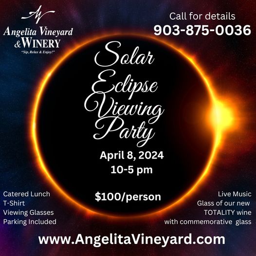 Angelita Vineyard & Winery graphic for solar eclipse