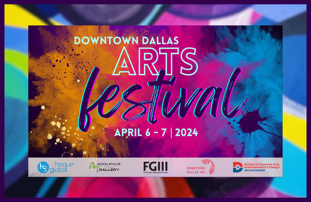 Downtown Dallas Arts Festival graphic for solar eclipse