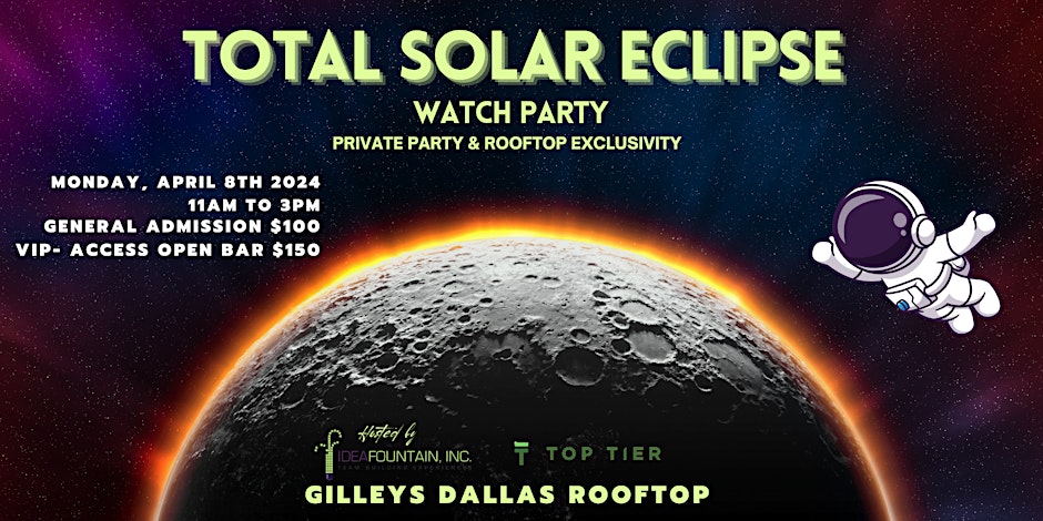 Gilley's Dallas graphics for solar eclipse
