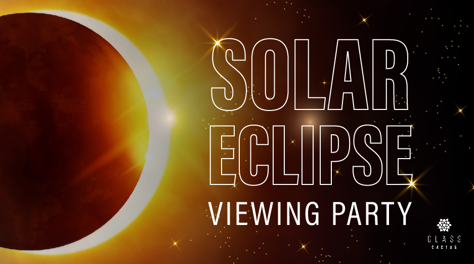 Glass Cactus graphic for solar eclipse