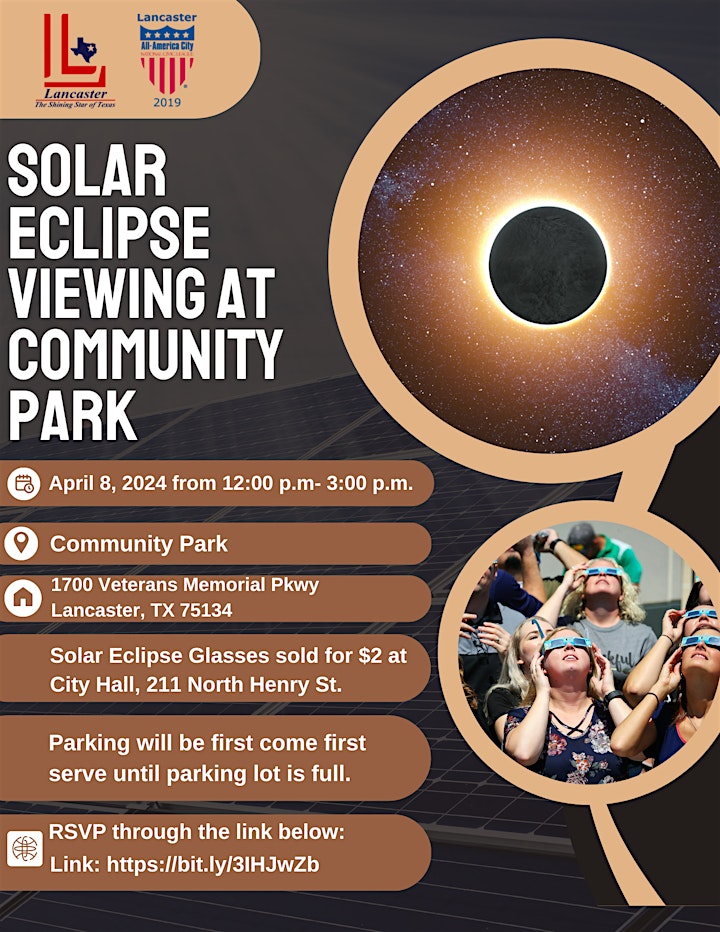 Lancaster Community Park graphic for solar eclipse