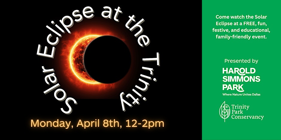Trinity Park Conservancy graphic for solar eclipse