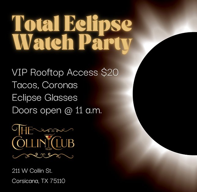 The Collin Club graphic for solar eclipse